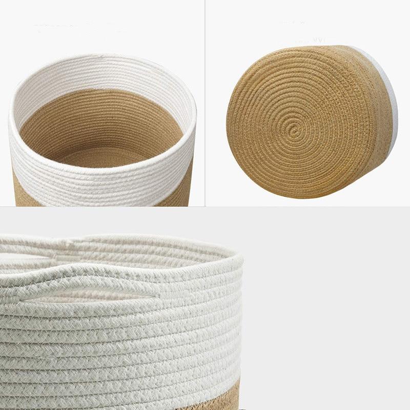 Panier en Coton Blanc et Jonc de Mer