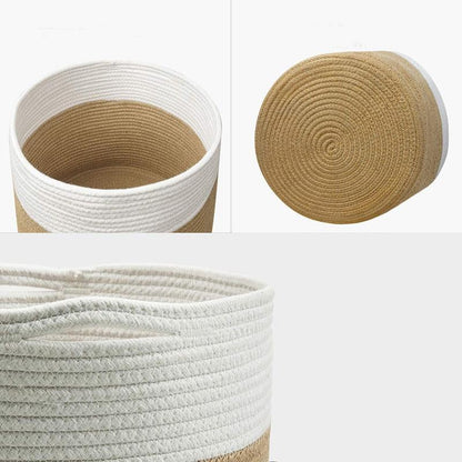 Panier en Coton Blanc et Jonc de Mer