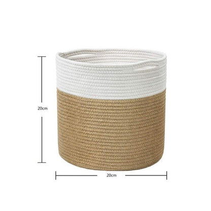 taille S Panier Coton Blanc et Jonc de Mer