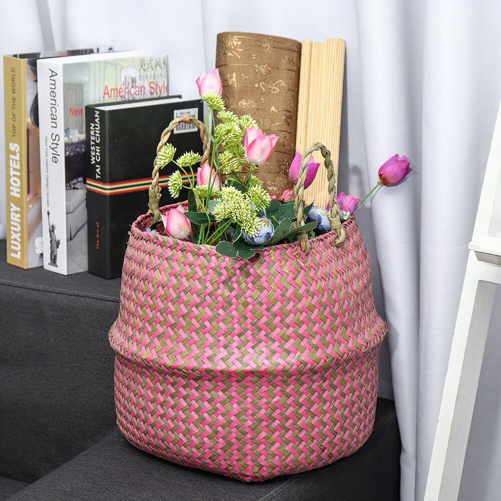 Panier en Jonc de Mer Rose