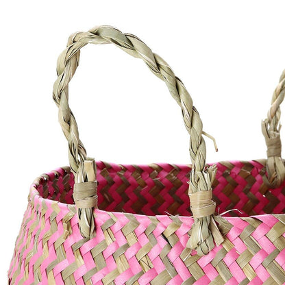 Panier en Jonc de Mer Rose