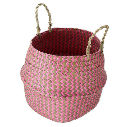 Panier en Jonc de Mer Rose