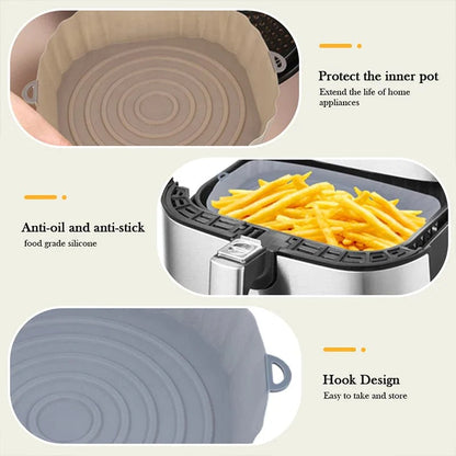 Panier en silicone réutilisable pour friteuse sans huile - Lot de 3 - Eco-Friendly