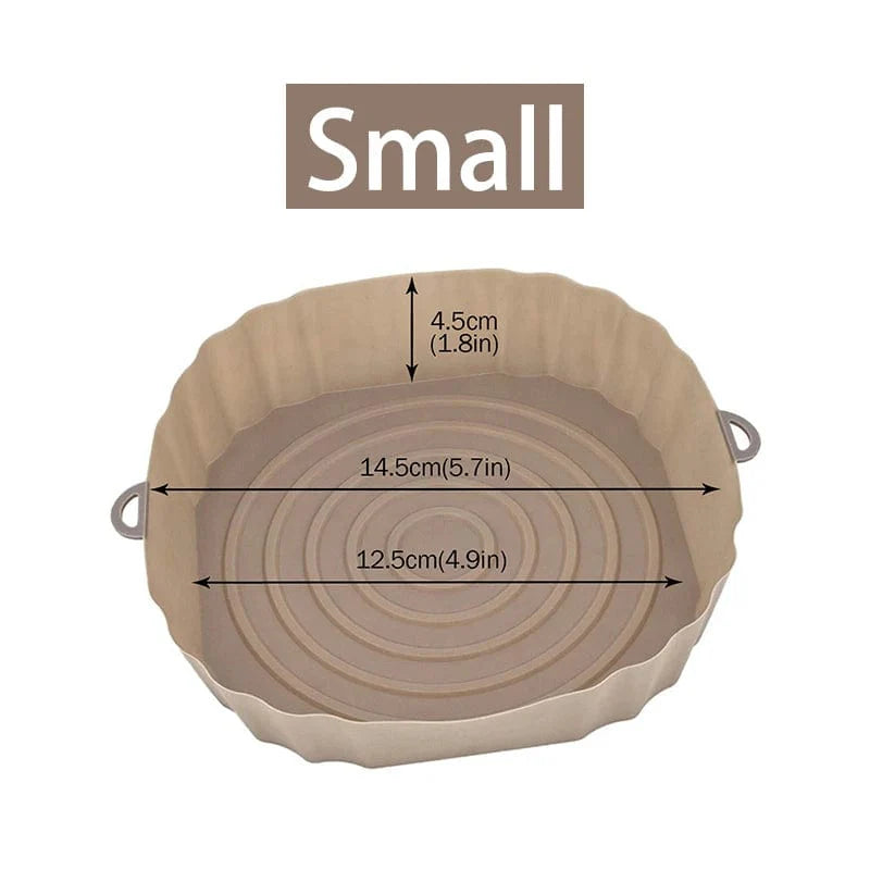 Panier en silicone réutilisable pour friteuse sans huile - Lot de 3 - Eco-Friendly Brown-Small-1PCS