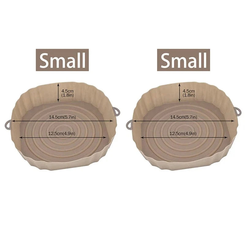 Panier en silicone réutilisable pour friteuse sans huile - Lot de 3 - Eco-Friendly Brown-Small-2PCS