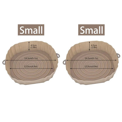 Panier en silicone réutilisable pour friteuse sans huile - Lot de 3 - Eco-Friendly Brown-Small-2PCS