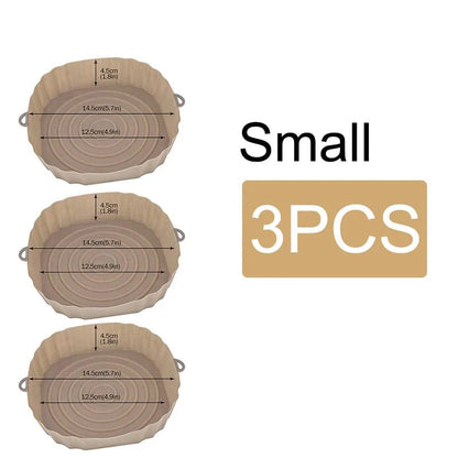 Panier en silicone réutilisable pour friteuse sans huile - Lot de 3 - Eco-Friendly Brown-Small-3PCS