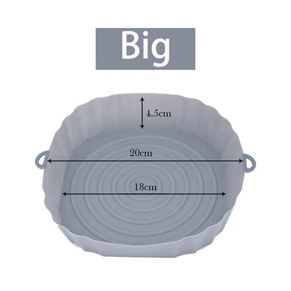 Panier en silicone réutilisable pour friteuse sans huile - Lot de 3 - Eco-Friendly Gray-Big-1PCS