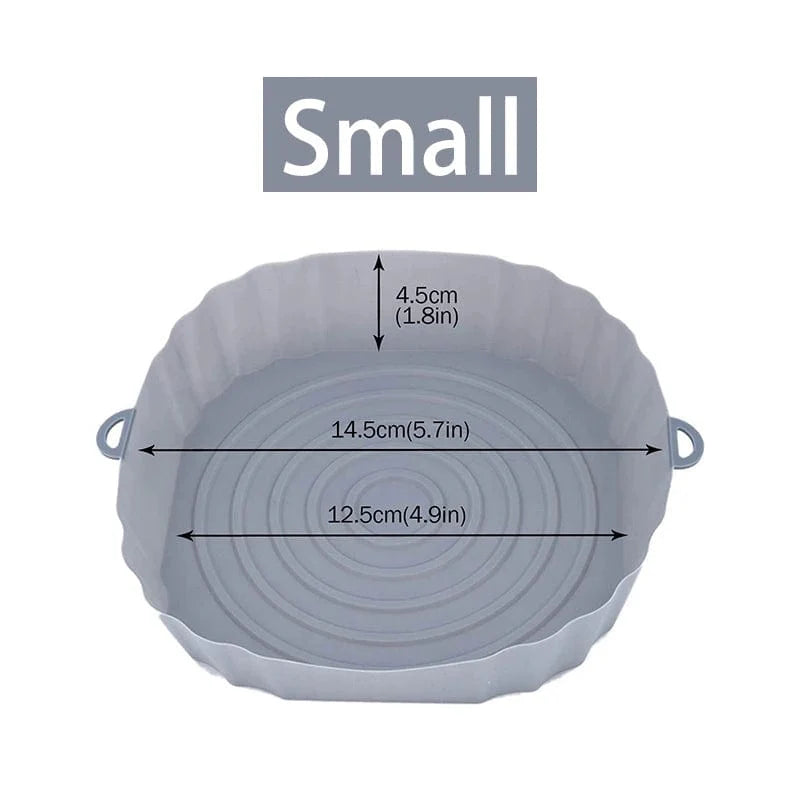 Panier en silicone réutilisable pour friteuse sans huile - Lot de 3 - Eco-Friendly Gray-Small-1PCS