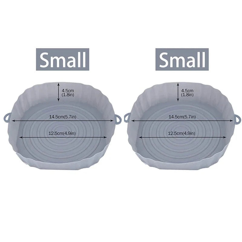 Panier en silicone réutilisable pour friteuse sans huile - Lot de 3 - Eco-Friendly Gray-Small-2PCS