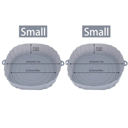 Panier en silicone réutilisable pour friteuse sans huile - Lot de 3 - Eco-Friendly Gray-Small-2PCS