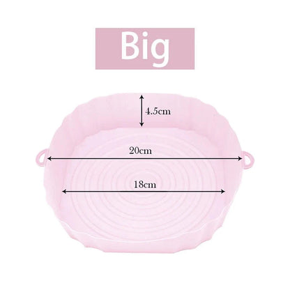 Panier en silicone réutilisable pour friteuse sans huile - Lot de 3 - Eco-Friendly Pink-Big-1PCS