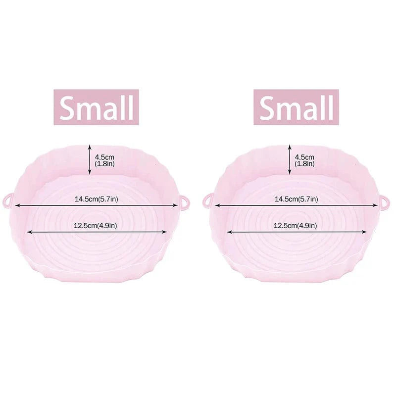 Panier en silicone réutilisable pour friteuse sans huile - Lot de 3 - Eco-Friendly Pink-Smal-2PCS