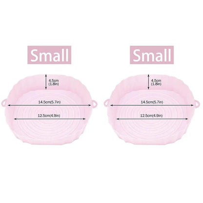 Panier en silicone réutilisable pour friteuse sans huile - Lot de 3 - Eco-Friendly Pink-Smal-2PCS
