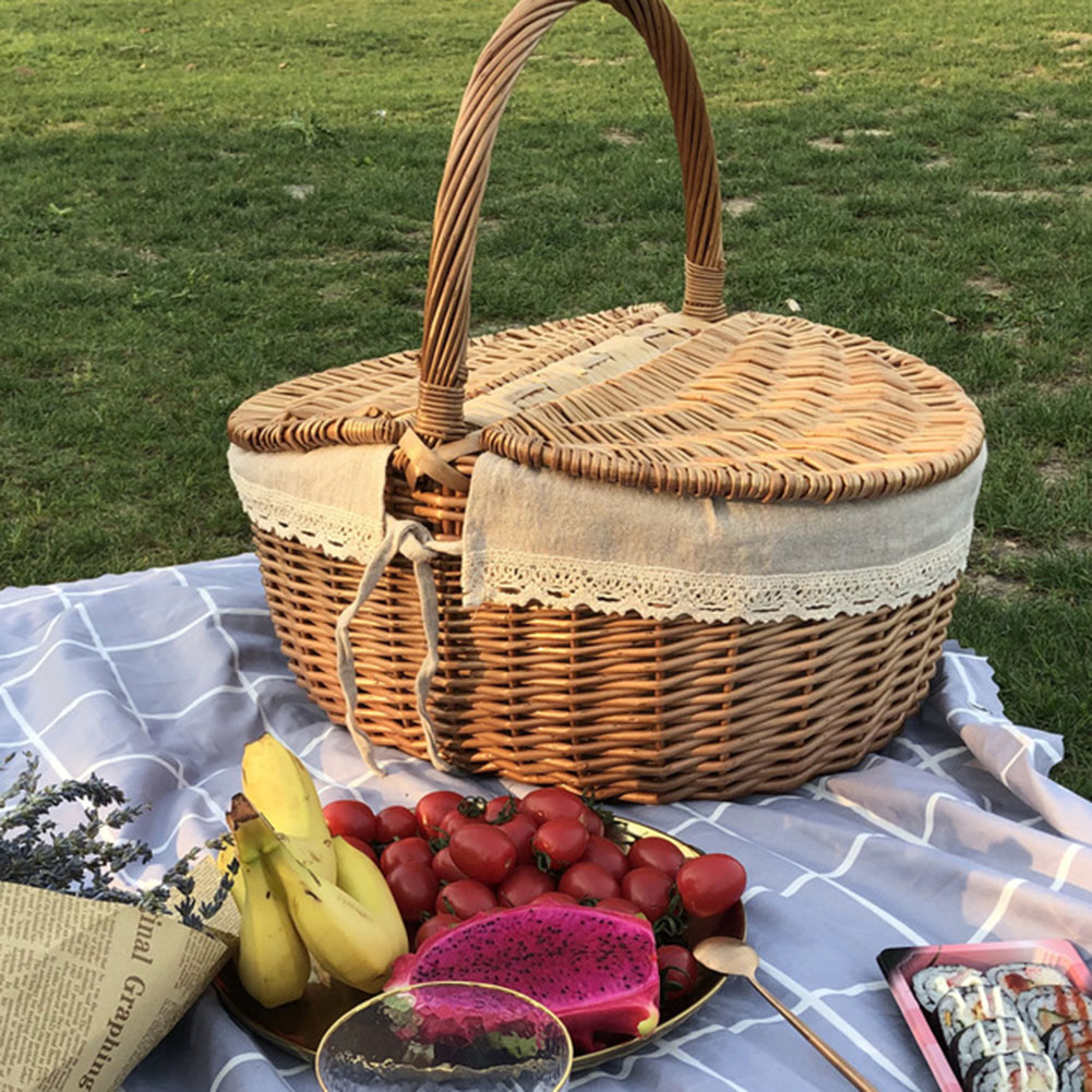 Panier Pique-Nique Rond en Osier