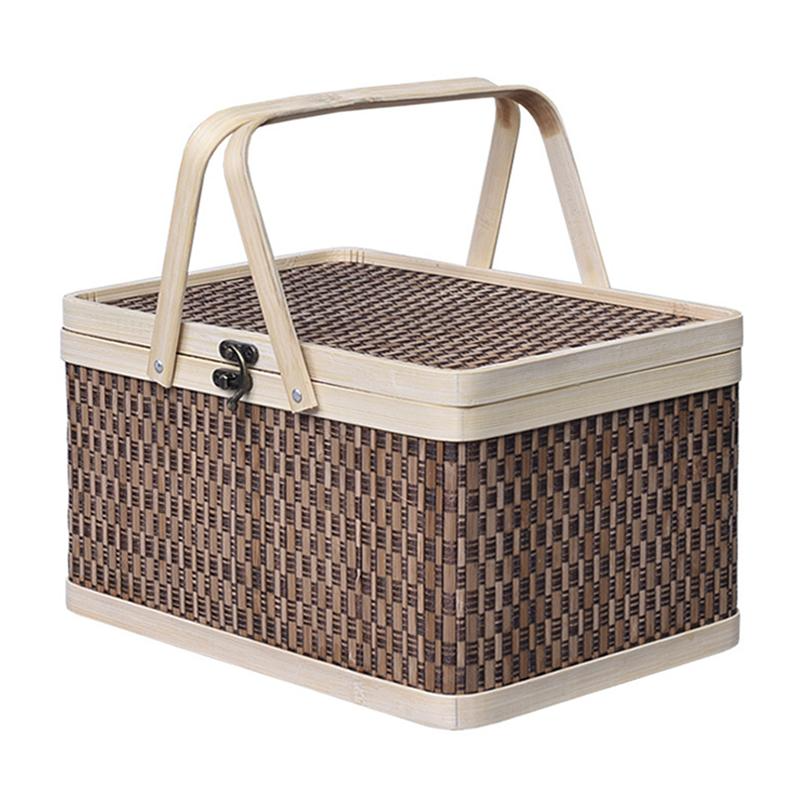 Panier Pique-Nique Bambou Foncé