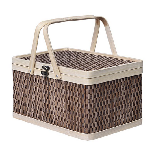 Panier Pique-Nique Bambou Foncé