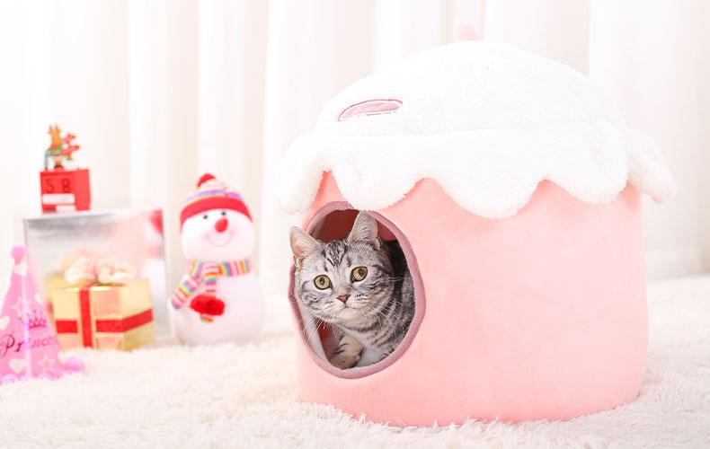 Panier pour Chat Maison Rose
