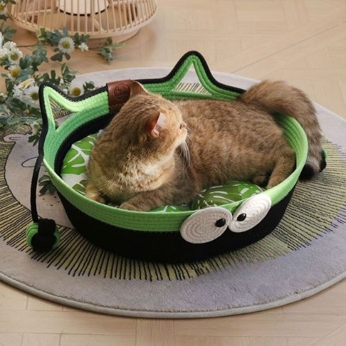 panier pour chat tissé main