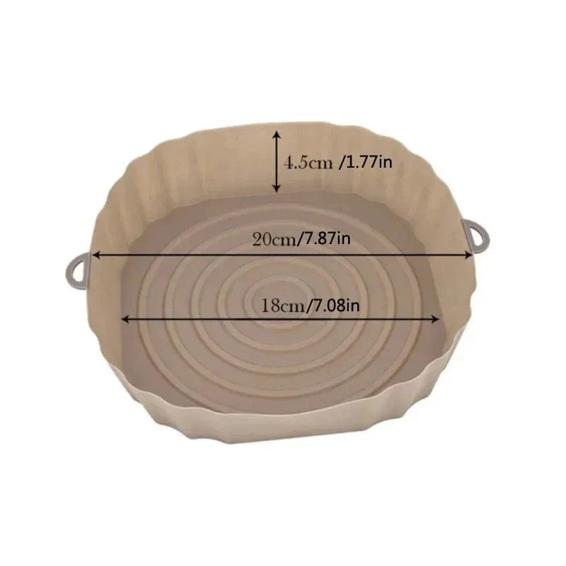 Panier silicone pour Air Fryer réutilisable - Accessoire pour four, pizza, poulet frit - Noir/bleu - Taille ajustable