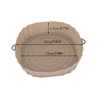 Panier silicone pour Air Fryer réutilisable - Accessoire pour four, pizza, poulet frit - Noir/bleu - Taille ajustable