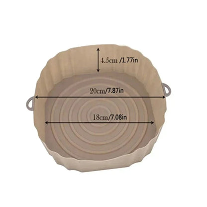 Panier silicone pour Air Fryer réutilisable - Accessoire pour four, pizza, poulet frit - Noir/bleu - Taille ajustable Brown