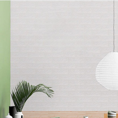 Panneau Mural 3D Blanc et Etanche en Vinyle 200 x 70 cm