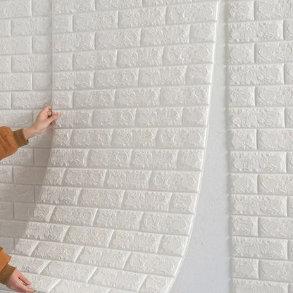 Panneau Mural 3D Blanc et Etanche en Vinyle 200 x 70 cm