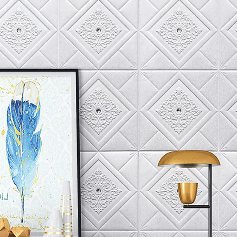 Panneau Mural 3D de Douze Pièces en Vinyle  Lot de 12pcs 35 x 35 cm