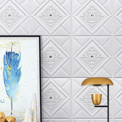 Panneau Mural 3D de Douze Pièces en Vinyle  Lot de 12pcs 35 x 35 cm