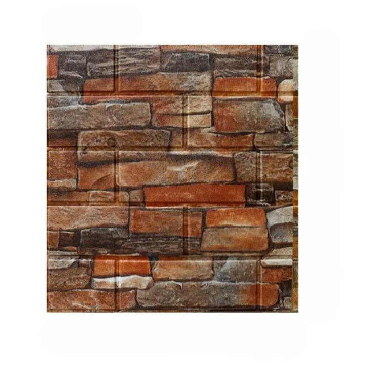 Panneau Mural 3D avec Motif à Briques en Vinyle Lot de 12pcs 39 x 35 cm