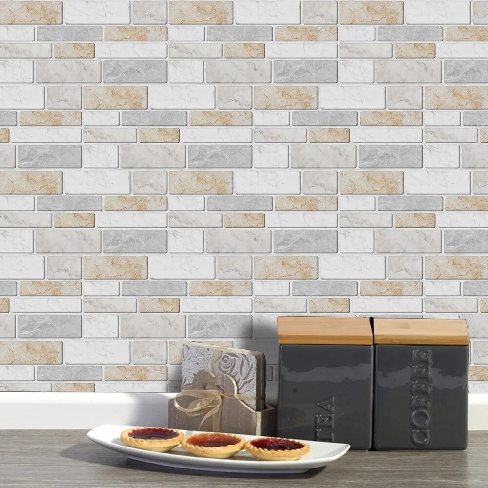Panneau Mural Salle de Bain Style Briques Lot de 9 pcs 20 x 10 cm