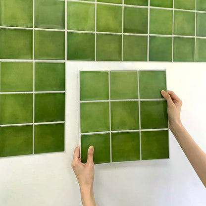 Panneau Mural de Style Carrelage Vert  Lot de 10pcs 30 x 30 cm