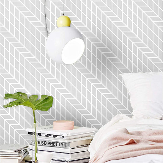 Papier Peint Scandinave Géométrique Gris - 2mx45cm