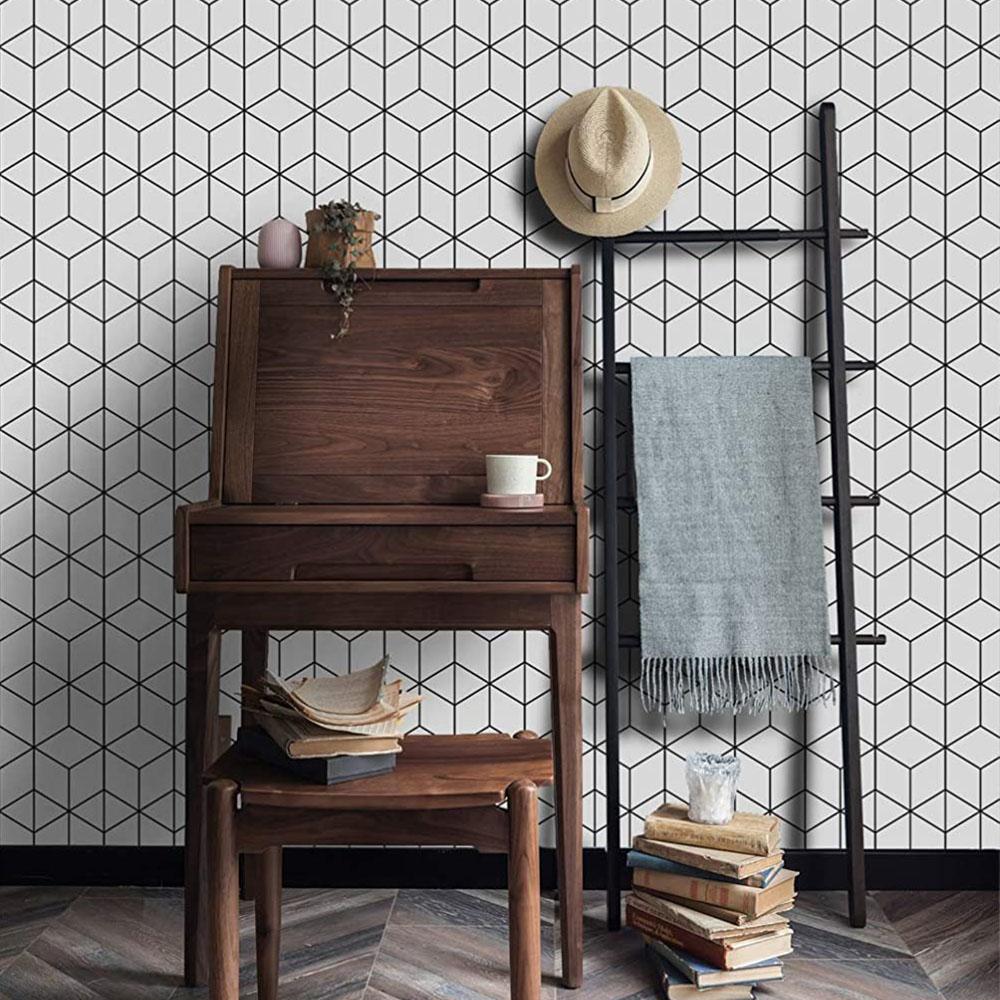 Papier Peint Géométrique Noir et Blanc
