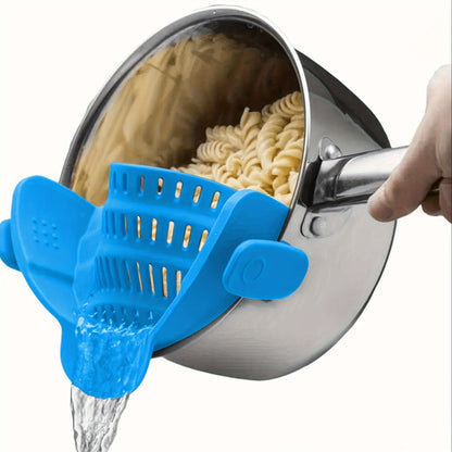 Passoire en Silicone pour Casseroles - Filtrage Facile, Manuelle, Fruits, Légumes - NL25678 Blue A