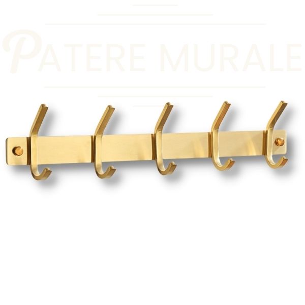 patère métal doré 5 crochets