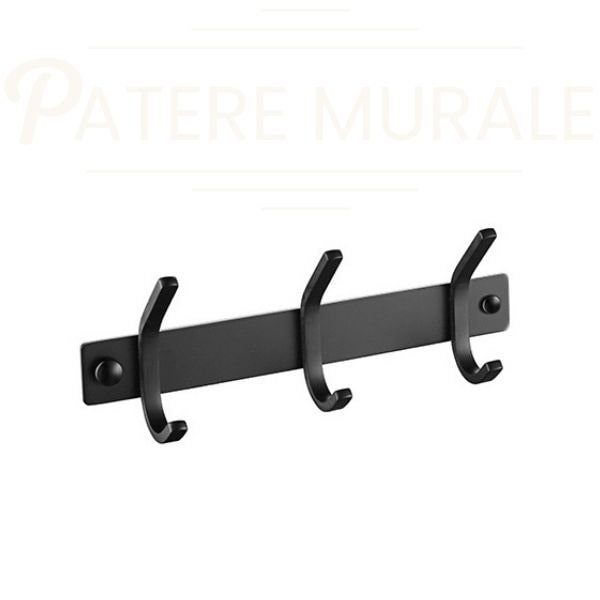 patère métal noir 3 crochets