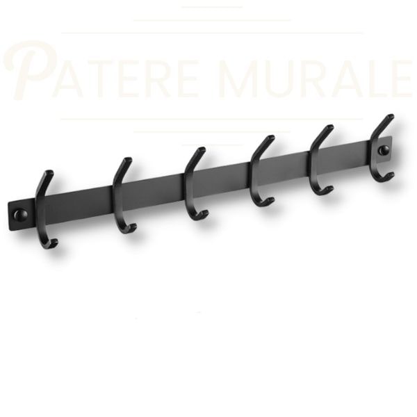 patère métal noir 6 crochets