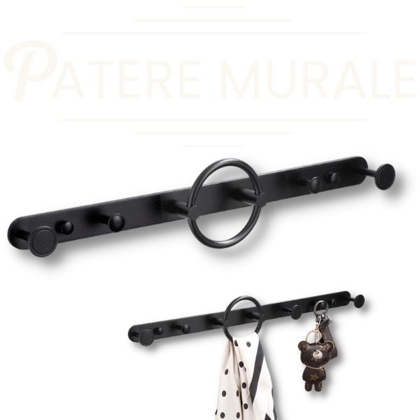 Patere noir mat