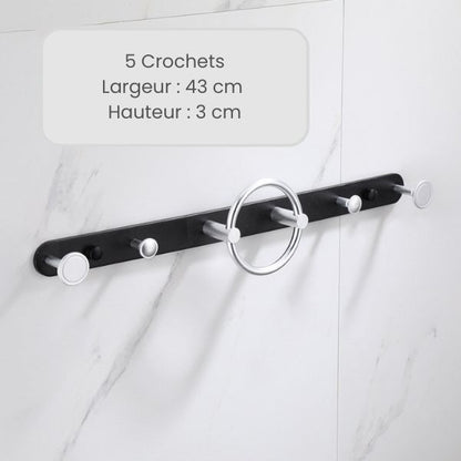 patere design 5 crochets argent