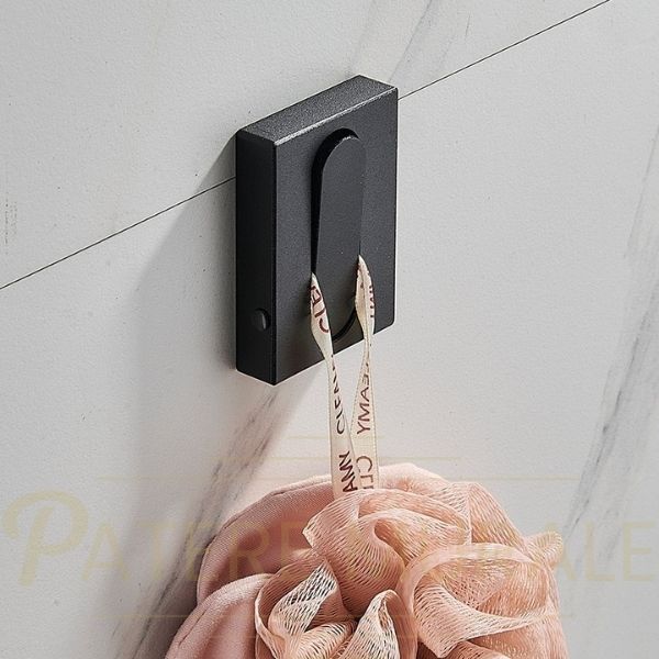 Porte manteau salle de bain noir 1 crochet
