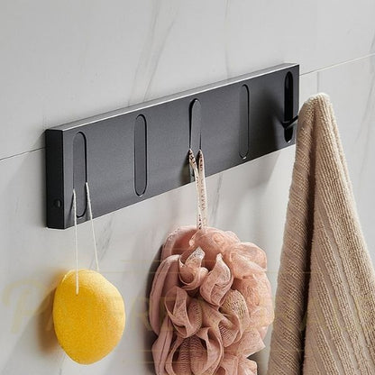 Porte manteau salle de bain noir 5 crochets