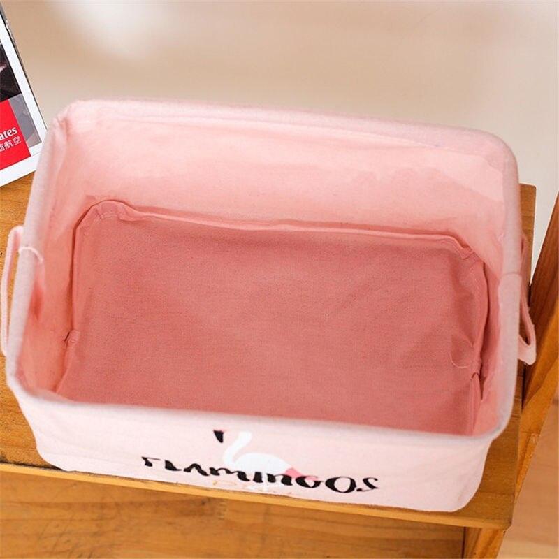 Petit Panier à Linge Rectangulaire </br>de Rangement Rose