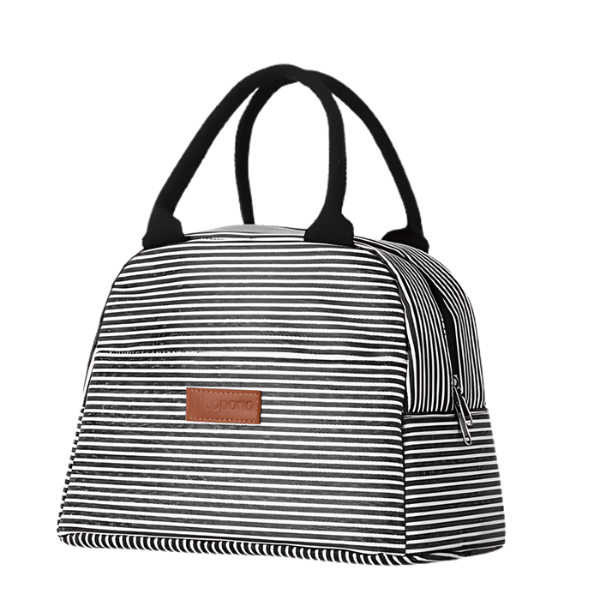 Sac Repas Isotherme Rayé Noir