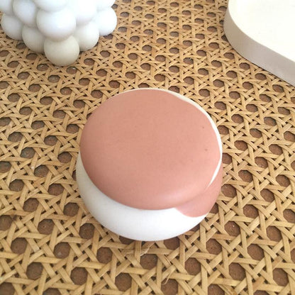 Petite boîte à bijoux bicolore terracotta et blanc en jesmonite