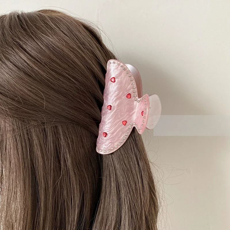 Pince à cheveux cœurs et strass