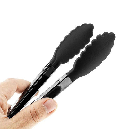Pince à nourriture en acier inoxydable avec revêtement en silicone - Accessoire cuisine BBQ saladier