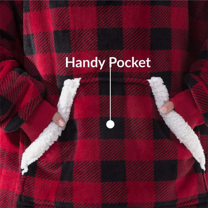Pull Plaid Motif Carreaux à Capuche