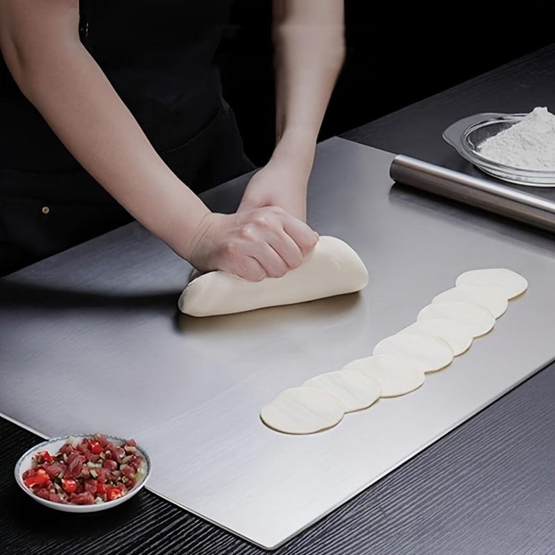 Planche à Découper en Inox - Antidérapante avec Bord de Protection
